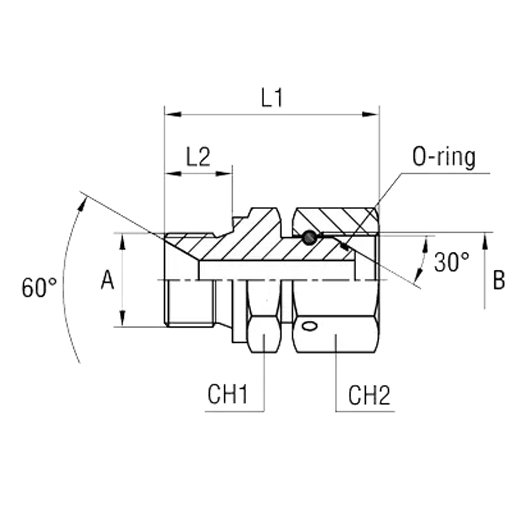 Переходник R 3/8" UF R 1/4" IR