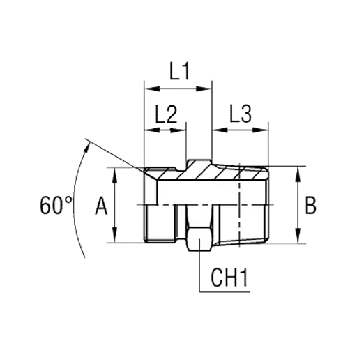 Переходник R 3/8'' UF BSPT 1/4'' UF