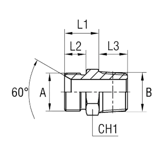 Переходник R 1 1/4'' UF NPT 1 1/4'' UF