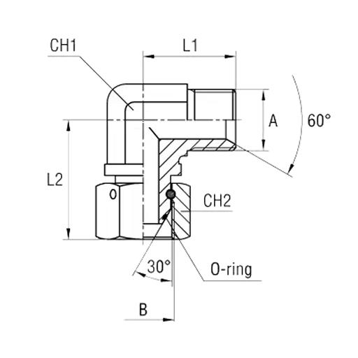 Переходник R 1/8 UF x R 1/8 IR 90 SMIDD
