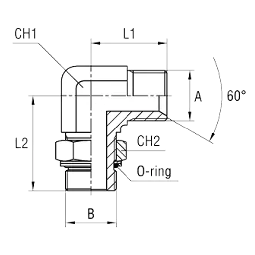 Переходник R1/4UF X R3/8UF 90 STB