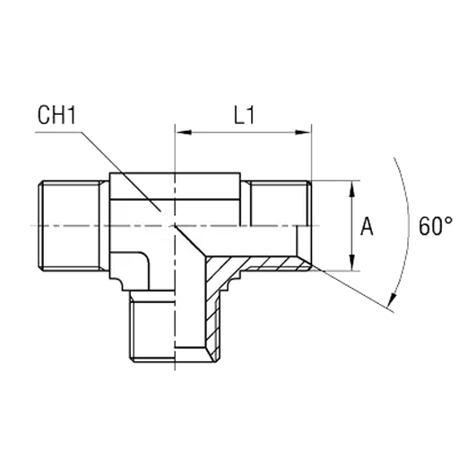 Переходник R 1/4" UF/UF/UF T