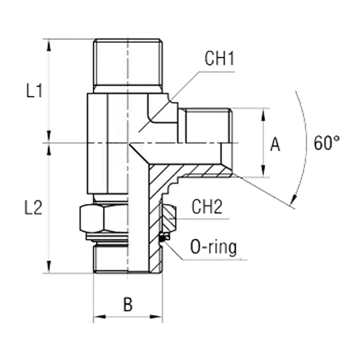 Переходник R 3/8" UF/R 1/4" UF/UF/L